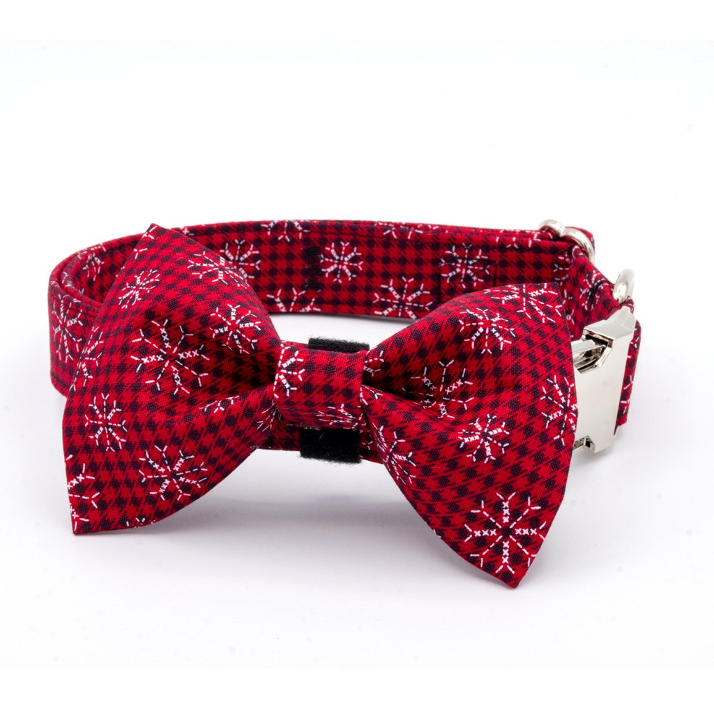 Frosty Plaid Collar Set - Christmas Dog Collar - Craft Designs By Kenz Collar Set