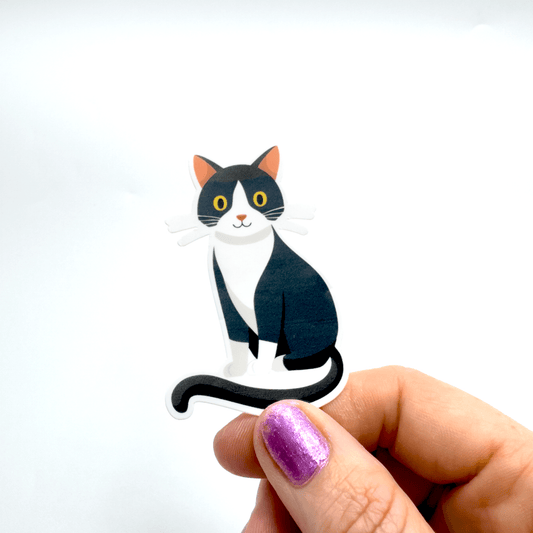 Black & White Cat Sticker - Craft Designs By Kenz - Sticker