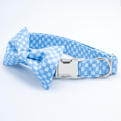 Blue Checkered Collar - Craft Designs By Kenz - Collar & Bowtie - Collar Set