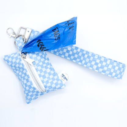 Blue Checkered Poop Bag Holder - Craft Designs By Kenz - Poop Bag Holder