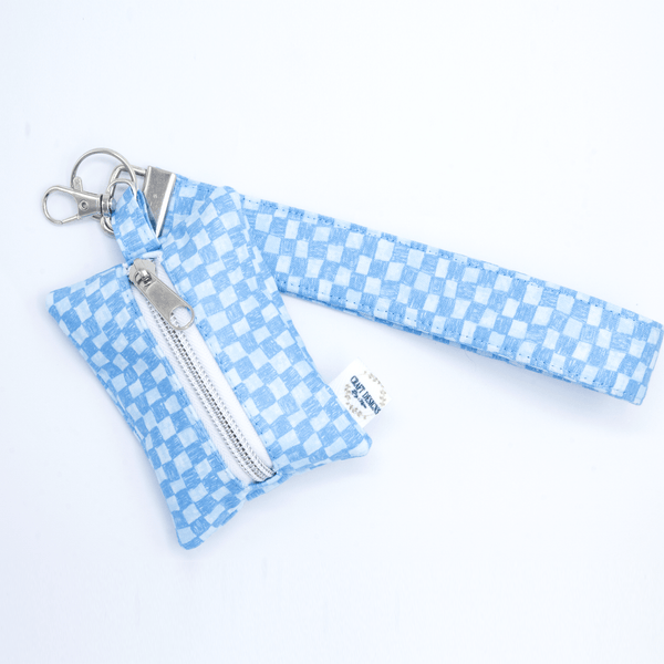 Blue Checkered Poop Bag Holder