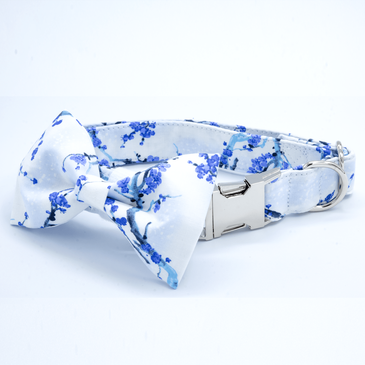 Blue Cherry Blossom Collar - Craft Designs By Kenz - Collar & Bowtie - Collar Set