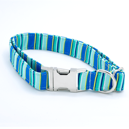 Blue Stripes Collar - Craft Designs By Kenz - Collar - Personalized Pet Collar