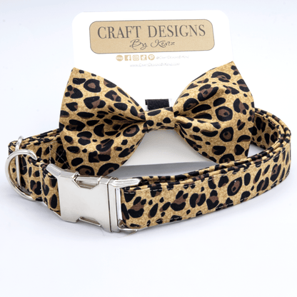 Cheetah Print Collar - Craft Designs By Kenz - Collar and Bowtie - Collar Set