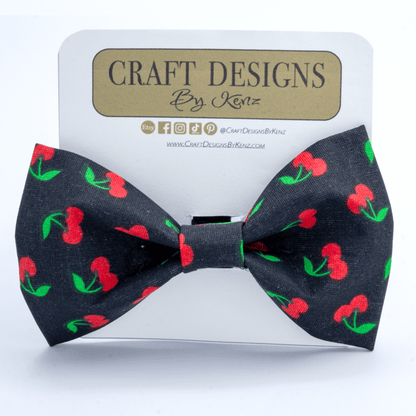Cherry Dog Collar - Craft Designs By Kenz - Bowtie - Personalized Pet Collar