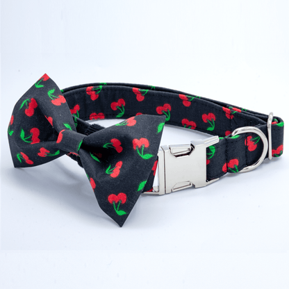 Cherry Dog Collar - Craft Designs By Kenz - Bowtie - Personalized Pet Collar