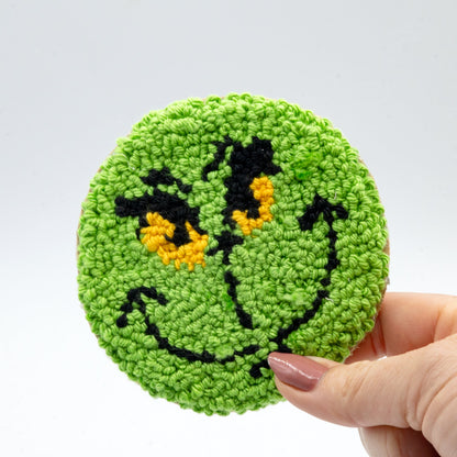 Christmas Coasters - Craft Designs By Kenz - Candy Cane on Pink - Mug Rug