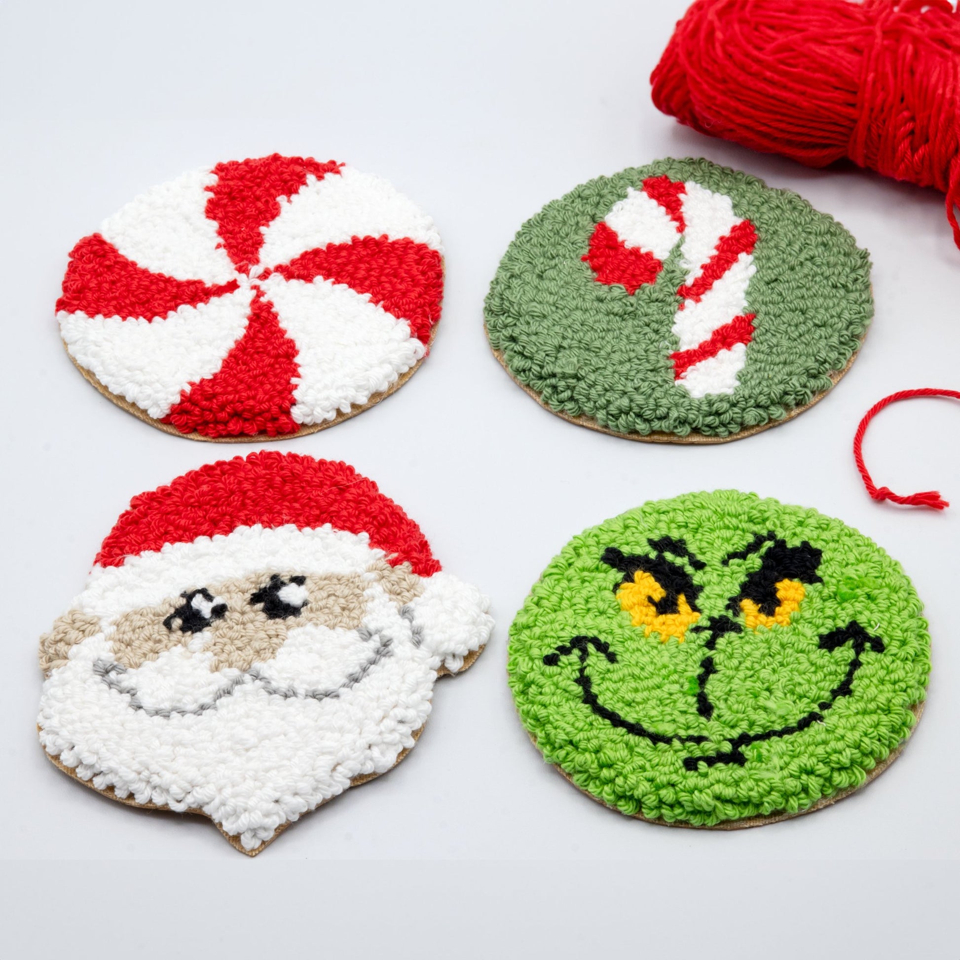 Christmas Coasters - Craft Designs By Kenz - Pink Peppermint - Mug Rug