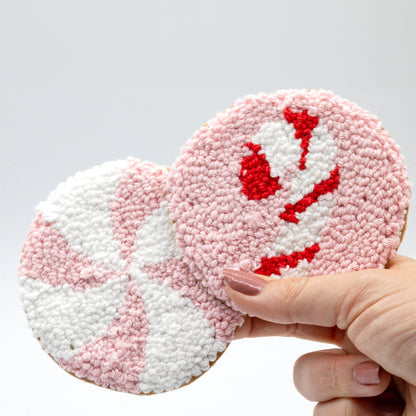 Christmas Coasters - Craft Designs By Kenz - Pink Peppermint - Mug Rug