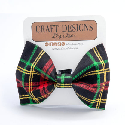 Christmas Plaid Collar - Craft Designs By Kenz - Bowtie - Collar Set