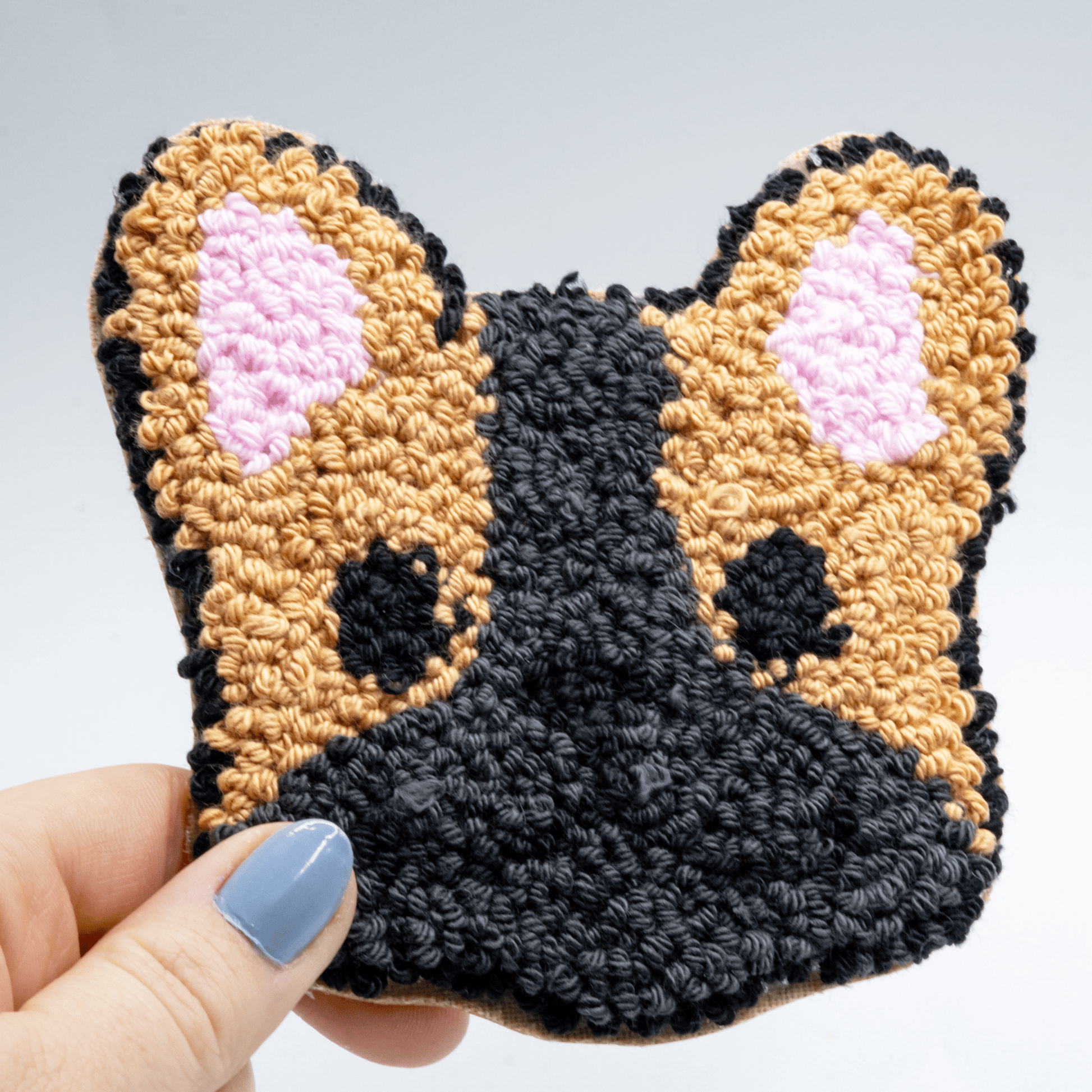 Dog Coasters - Craft Designs By Kenz - Black and White Dog - Mug Rug