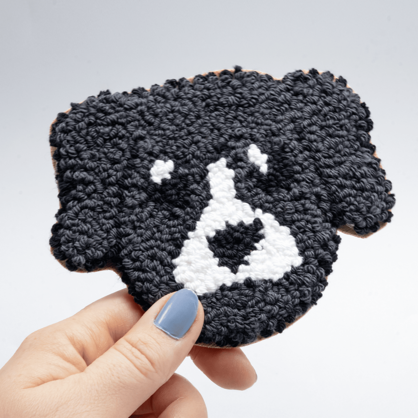 Dog Coasters - Craft Designs By Kenz - Black and White Dog - Mug Rug