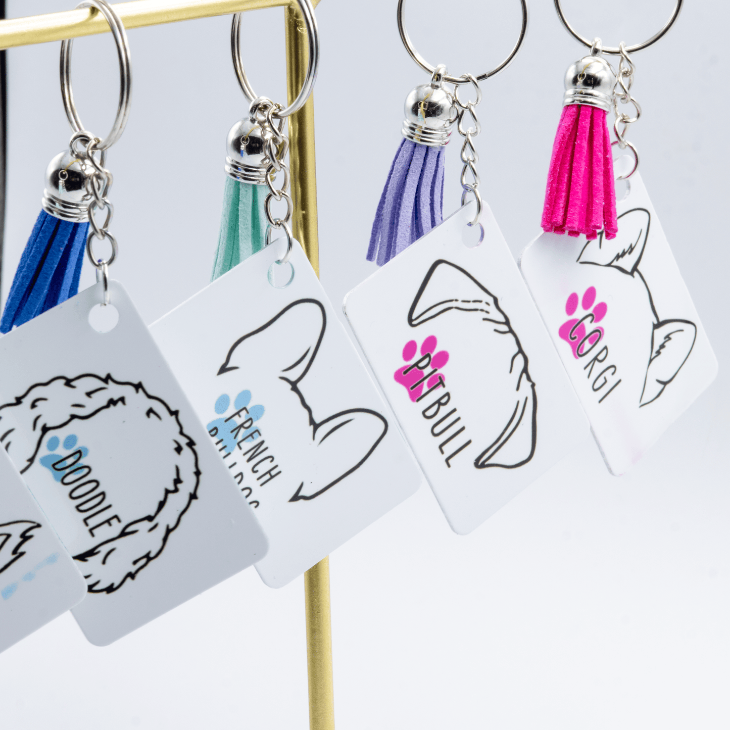 Dog Ears Keychain - Craft Designs By Kenz - Pink - Personalized Tote Bag