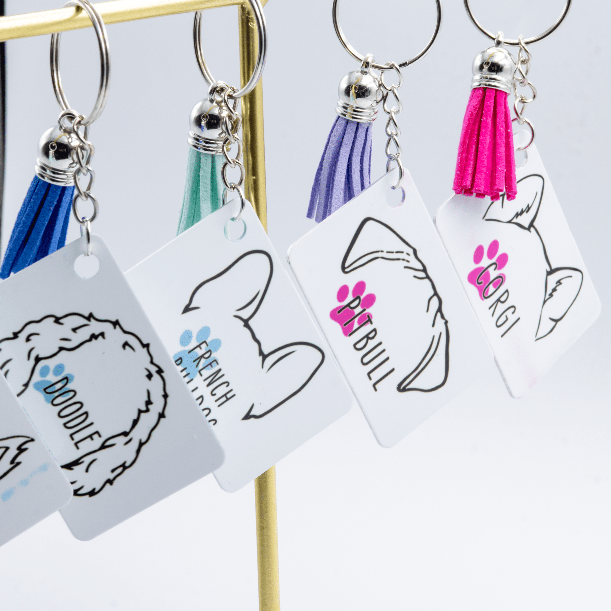 Dog Ears Keychain - Craft Designs By Kenz - Pink - Personalized Tote Bag
