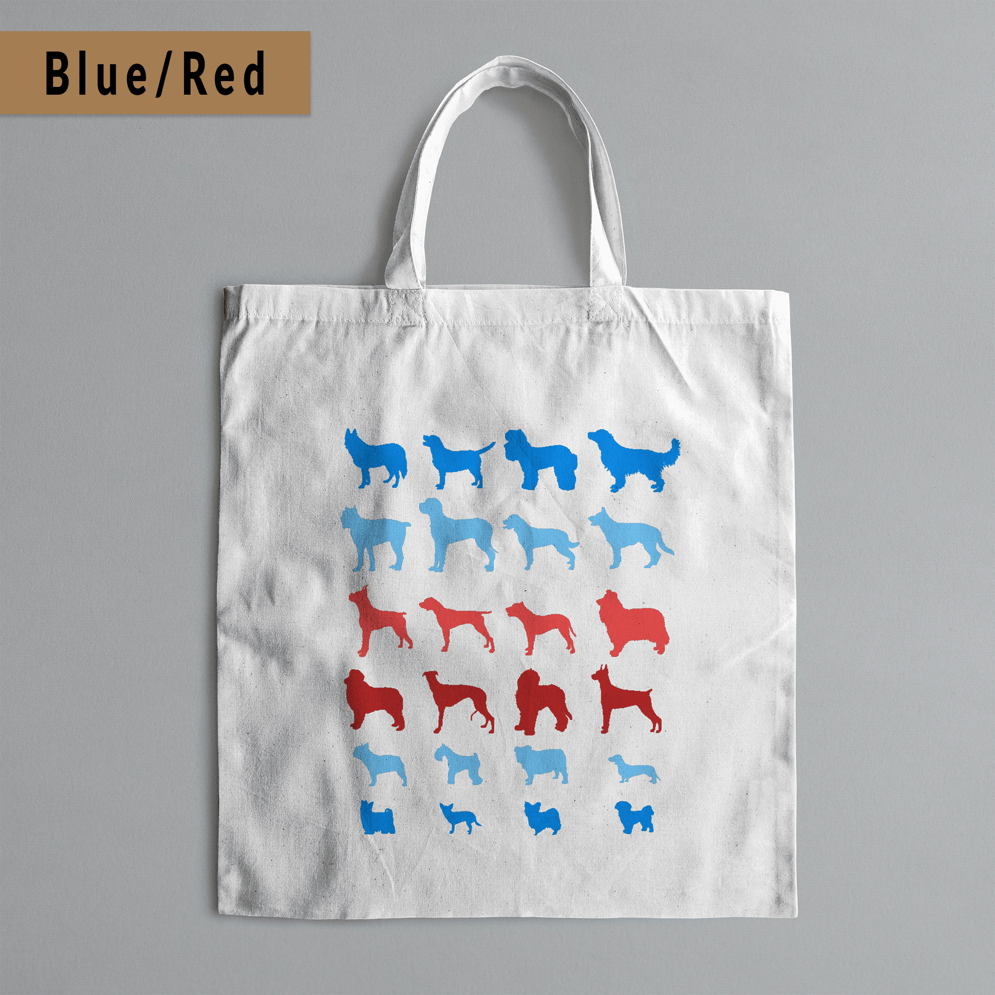 Dog Lover Tote Bag - Craft Designs By Kenz - Blue/Red - Personalized Tote Bag