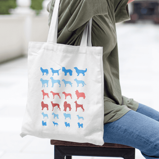 Dog Lover Tote Bag - Craft Designs By Kenz - Blue/Red - Personalized Tote Bag