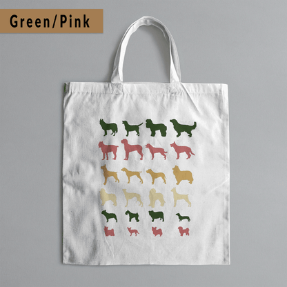 Dog Lover Tote Bag - Craft Designs By Kenz - Green/Pink - Personalized Tote Bag