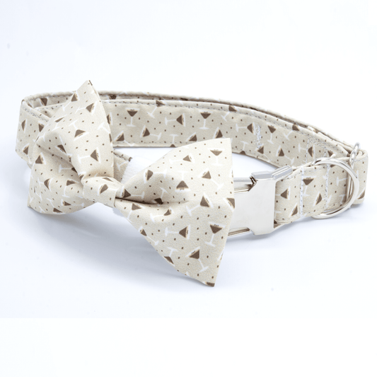 Espresso Martini Collar - Craft Designs By Kenz - Collar and Bowtie - Personalized Pet Collar