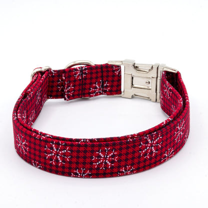 Frosty Plaid Collar Set - Christmas Dog Collar - Craft Designs By Kenz Collar Set