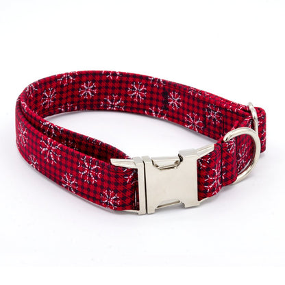 Frosty Plaid Collar Set - Christmas Dog Collar - Craft Designs By Kenz - Collar - Collar Set