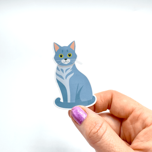 Gray Cat Sticker - Craft Designs By Kenz - Sticker