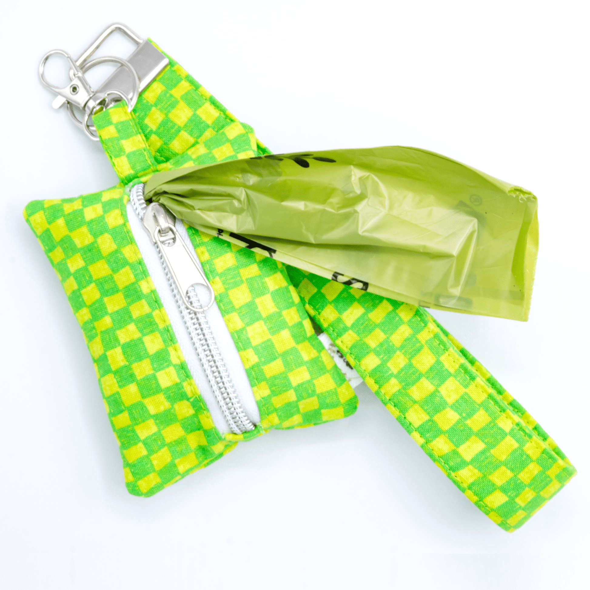 Green Checkered Poop Bag Holder - Craft Designs By Kenz - Poop Bag Holder