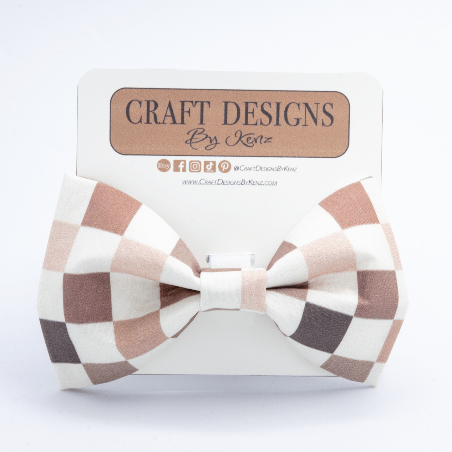 Modern Checks Collar - Craft Designs By Kenz - Bowtie - Personalized Pet Collar