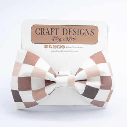 Modern Checks Collar - Craft Designs By Kenz - Bowtie - Personalized Pet Collar