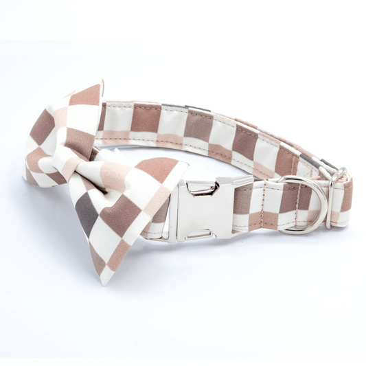 Modern Checks Collar - Craft Designs By Kenz - Collar and Bowtie - Personalized Pet Collar