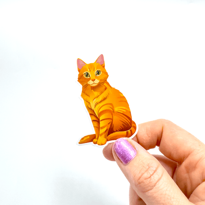 Orange Cat Sticker - Craft Designs By Kenz - Sticker