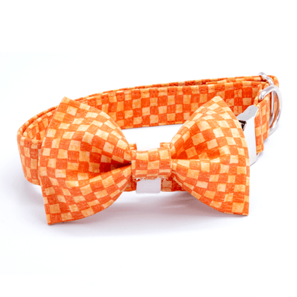 Orange Checkered Collar - Craft Designs By Kenz - Collar - Collar Set