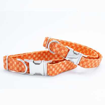 Orange Checkered Collar - Craft Designs By Kenz - Collar - Collar Set