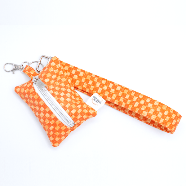 Orange Checkered Poop Bag Holder