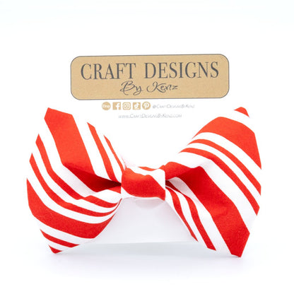Candy Cane Dog Collar Set - Christmas Dog Collar - Craft Designs By Kenz - Bowtie - Collar Set