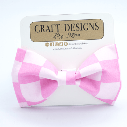 Pink Checkered Collar - Craft Designs By Kenz - Collar and Bowtie - Collar Set