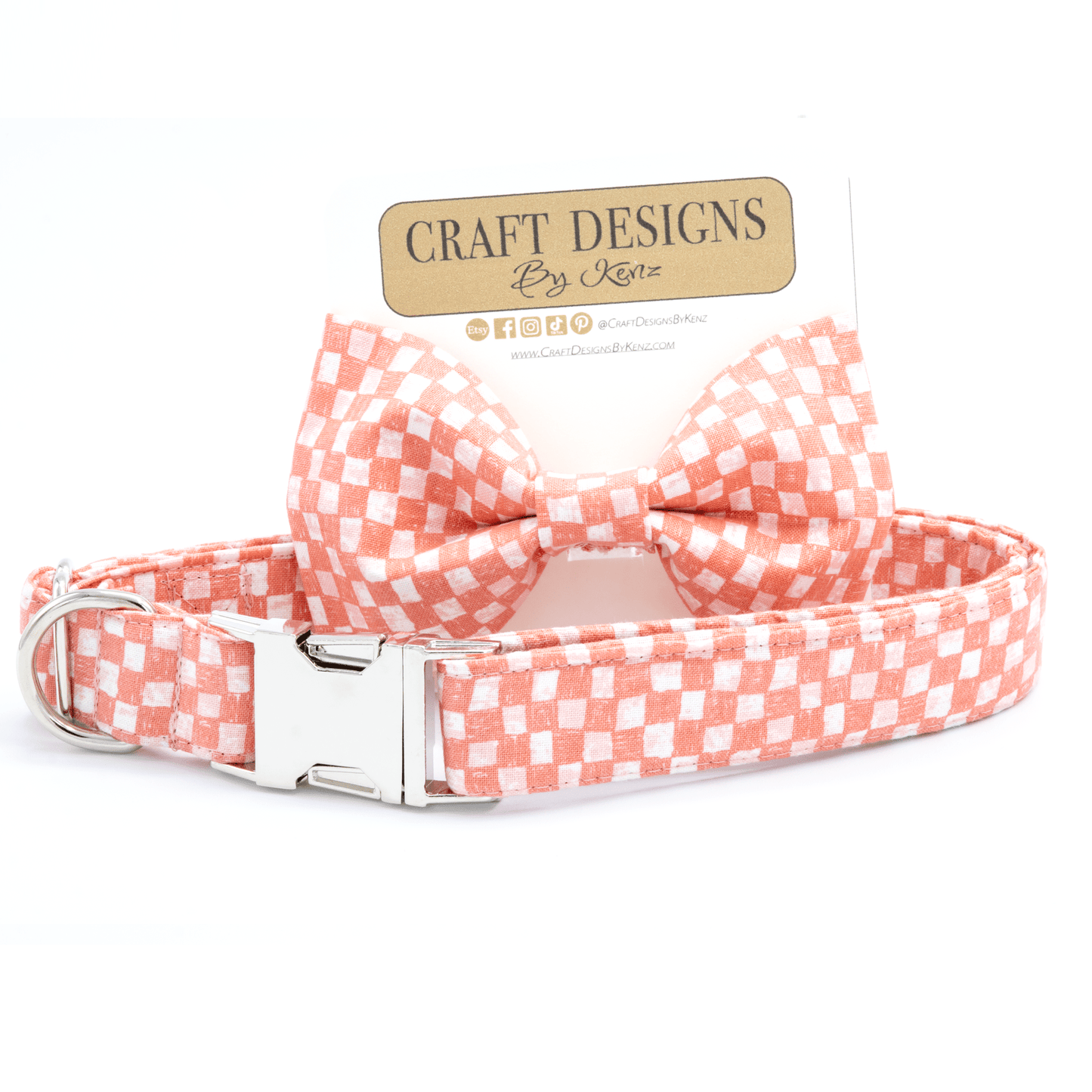 Pink Checkered Poop Bag Holder - Craft Designs By Kenz - Poop Bag Holder
