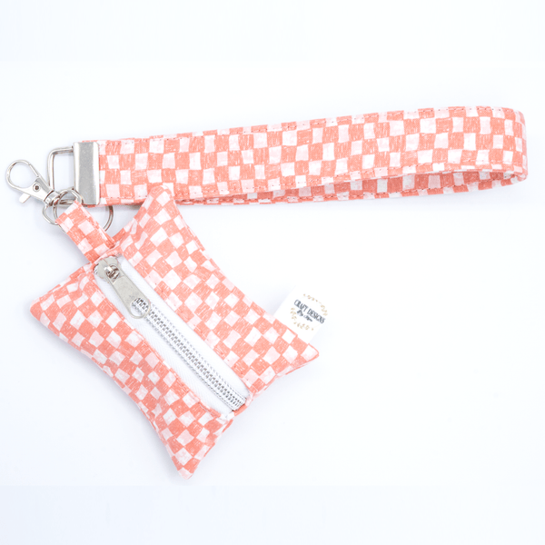 Pink Checkered Poop Bag Holder