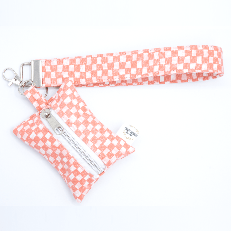 Pink Checkered Poop Bag Holder