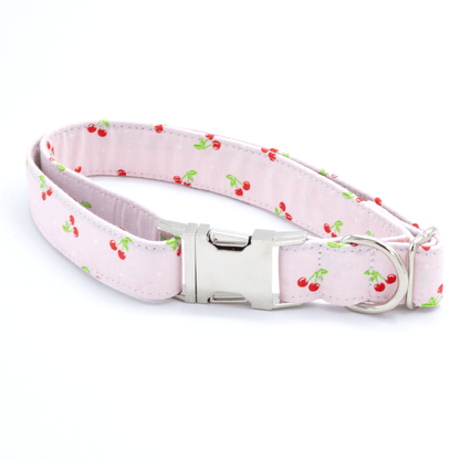 Pink Cherry Collar - Craft Designs By Kenz - Collar - Personalized Pet Collar