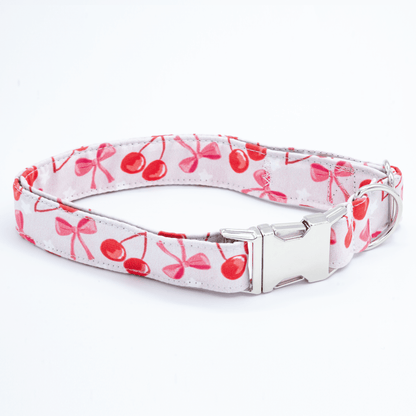Pink Cherry Collar - Craft Designs By Kenz - Collar - Personalized Pet Collar