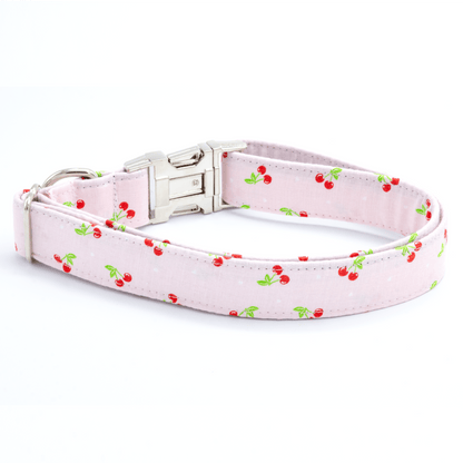 Pink Cherry Collar - Craft Designs By Kenz - Collar - Personalized Pet Collar