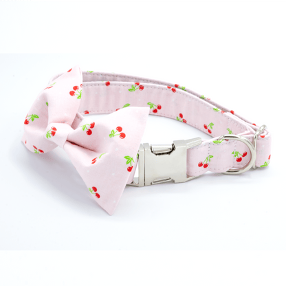 Pink Cherry Collar - Craft Designs By Kenz - Collar and Bowtie - Personalized Pet Collar