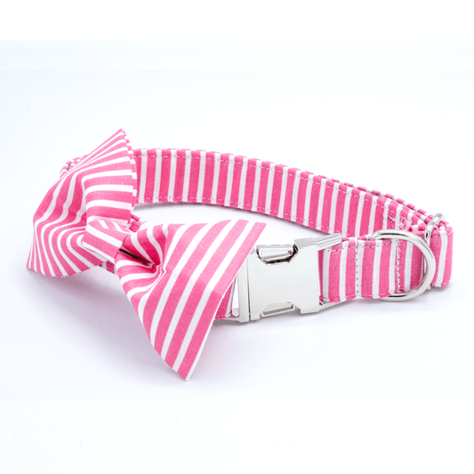 Pink Striped Collar - Craft Designs By Kenz - Collar & Bowtie - Collar Set