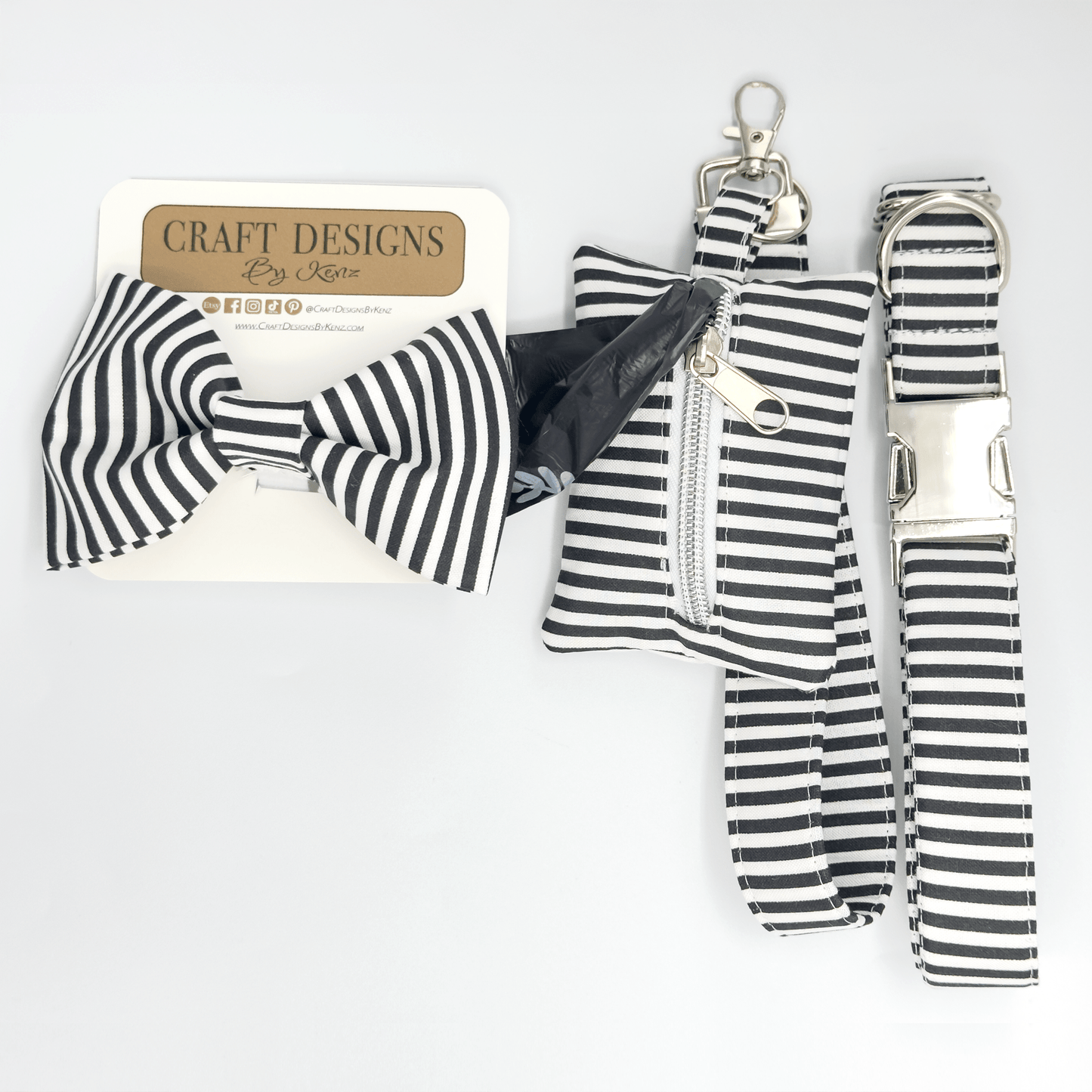 Striped Poop Bag Holder - Craft Designs By Kenz - Poop Bag Holder