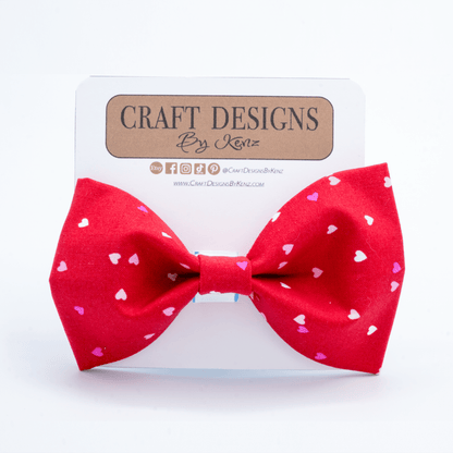 Valentines Day Tiny Hearts - Craft Designs By Kenz - Bowtie - Personalized Pet Collar